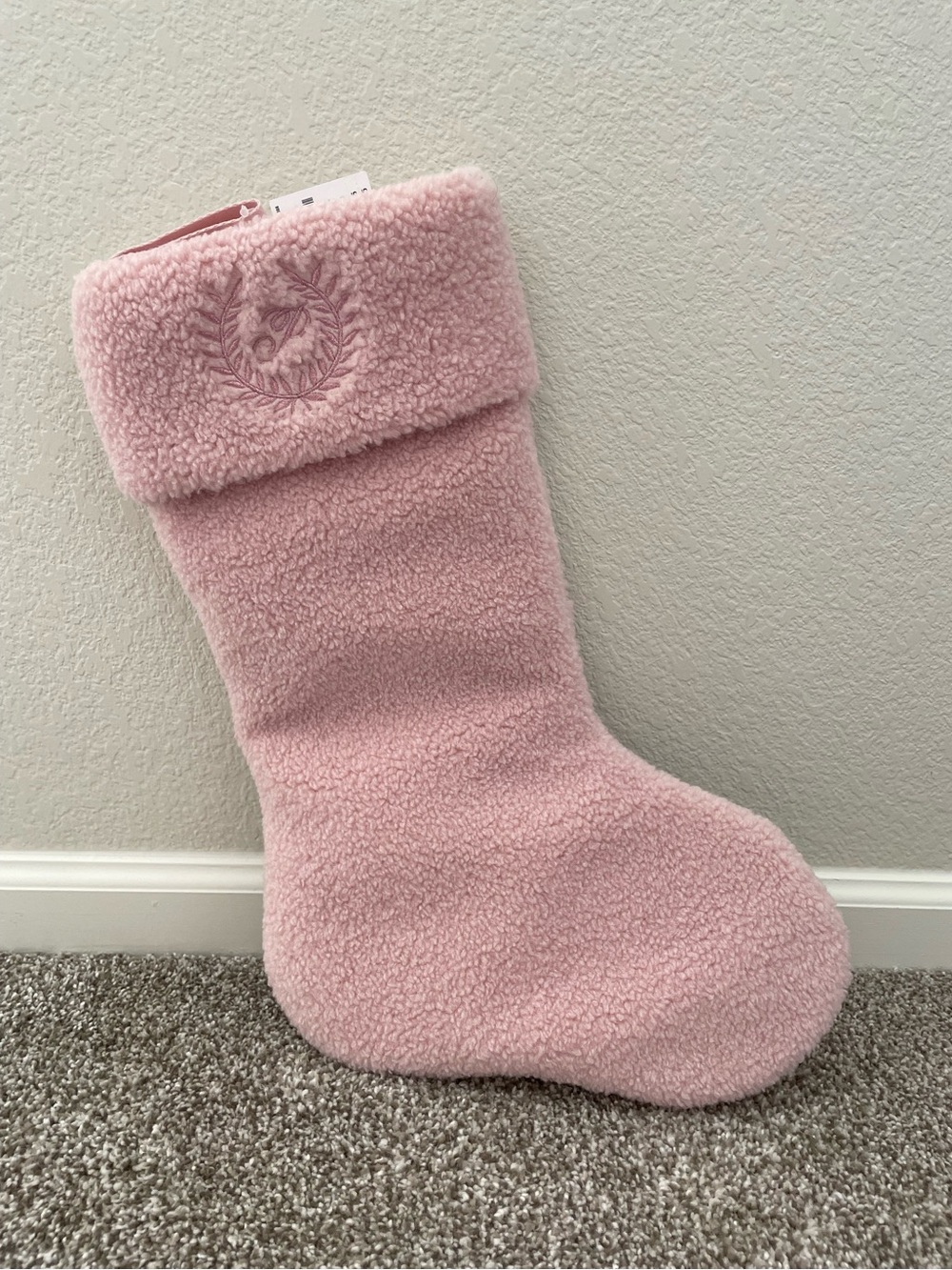 PINK Victoria's Secret Light Pink Sherpa Stocking